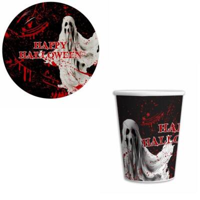 Halloween Cadılar Bayramı 8 Li Tabak Bardak Set - 1