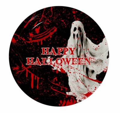 Halloween Cadılar Bayramı Hayalet Tabak 8 Adet - 1