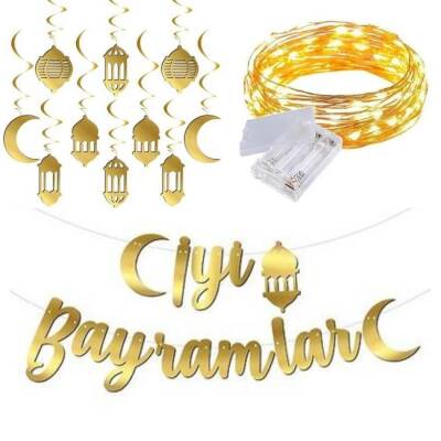 İyi Bayramlar 3D Tavan Süslü Banner Set - 1