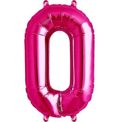 Pembe 0 Rakam Folyo Balon 40 cm 1 Adet - 1