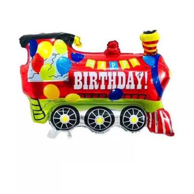 Tren Şekilli Happy Birthday Folyo Balon 1 Adet - 1